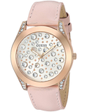 Buy Shop Guess Wonderlust Beige Dial Pink Leather Strap Watch for Women - W1065L1 USA Online