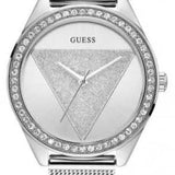 Buy Shop Guess Tri Glitz Quartz Silver Dial Silver Mesh Bracelet Watch For Women - W1142L1 USA Online