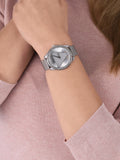 Buy Shop Guess Tri Glitz Quartz Silver Dial Silver Mesh Bracelet Watch For Women - W1142L1 USA Online