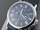 Buy Shop Guess Wafer Chronograph Quartz Blue Dial Blue Leather Strap Watch For Men - W0496G3 USA Online