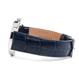 Buy Shop Guess Wafer Chronograph Quartz Blue Dial Blue Leather Strap Watch For Men - W0496G3 USA Online
