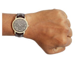 Buy Shop Guess Wafer Quartz Beige Dial Brown Leather Strap Watch For Men - W0496G1 USA Online