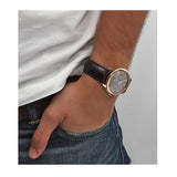 Buy Shop Guess Wafer Quartz Beige Dial Brown Leather Strap Watch For Men - W0496G1 USA Online
