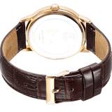 Buy Shop Guess Wafer Quartz Beige Dial Brown Leather Strap Watch For Men - W0496G1 USA Online
