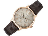 Buy Shop Guess Wafer Quartz Beige Dial Brown Leather Strap Watch For Men - W0496G1 USA Online