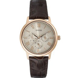 Buy Shop Guess Wafer Quartz Beige Dial Brown Leather Strap Watch For Men - W0496G1 USA Online