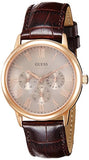 Buy Shop Guess Wafer Quartz Beige Dial Brown Leather Strap Watch For Men - W0496G1 USA Online