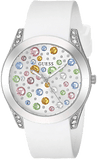 Buy Shop Guess Wanderlust Crystals Silver Dial White Rubber Strap Watch for Women - W1059L1 USA Online