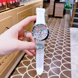 Buy Shop Guess Wanderlust Crystals Silver Dial White Rubber Strap Watch For Women - W1059L3 USA Online
