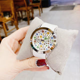 Buy Shop Guess Wanderlust Crystals Silver Dial White Rubber Strap Watch For Women - W1059L3 USA Online