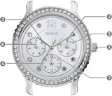 Buy Shop Guess Enchanting Diamonds Silver Dial Silver Steel Strap Watch for Women - W0305L1 USA Online