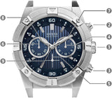 Buy Shop Guess Jolt Chronograph Blue Dial Silver Steel Strap Watch for Men - W0377G2 USA Online