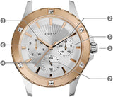 Buy Shop Guess Mist Quartz Silver Dial Two Tone Steel Strap Watch For Women - W0443L4 USA Online