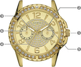 Buy Shop Guess Sassy Analog Quartz Gold Dial Gold Steel Strap Watch For Women - W0705L2 USA Online