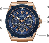 Guess Legacy Chronograph Blue Dial Blue Rubber Strap Watch For Men - W1049G9