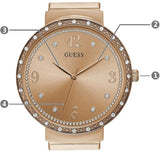 Buy Shop Guess Chiffon Rose Gold Dial Mesh Bracelet Watch For Women - W1083L3 USA Online