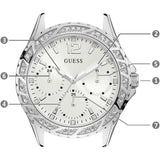 Buy Shop Guess Swirl Quartz Silver Dial White Silicone Strap Watch for Women - W1096L1 USA Online