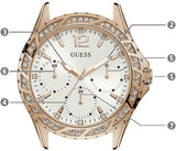 Buy Shop Guess Swirl Quartz Silver Dial White Rubber Strap Watch For Women - W1096l2 USA Online