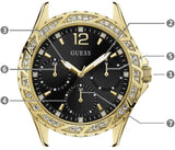 Buy Shop Guess Swirl Quartz Black Dial Black Silicone Strap Watch for Women - W1096L3 USA Online