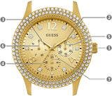 Buy Shop Guess Bedazzle Diamonds Gold Dial Gold Steel Strap Watch For Women - W1097L2 USA Online