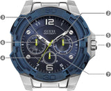 Buy Shop Guess Genesis Multi Function Analog Blue Dial Blue Rubber Strap Watch For Men - W1254G1 USA Online