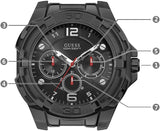 Buy Shop Guess Genesis Quartz Black Dial Black Silicone Strap Watch For Men - W1254G2 USA Online