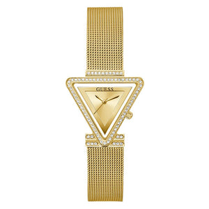 Buy Shop Guess Fame Diamonds Gold Dial Gold Mesh Bracelet Watch for Women - GW0508L2 USA Online