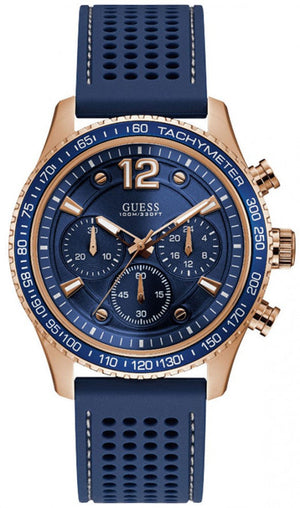 Buy Shop Guess Fleet Blue Dial Blue Rubber Strap Watch for Men - W0971G3 USA Online