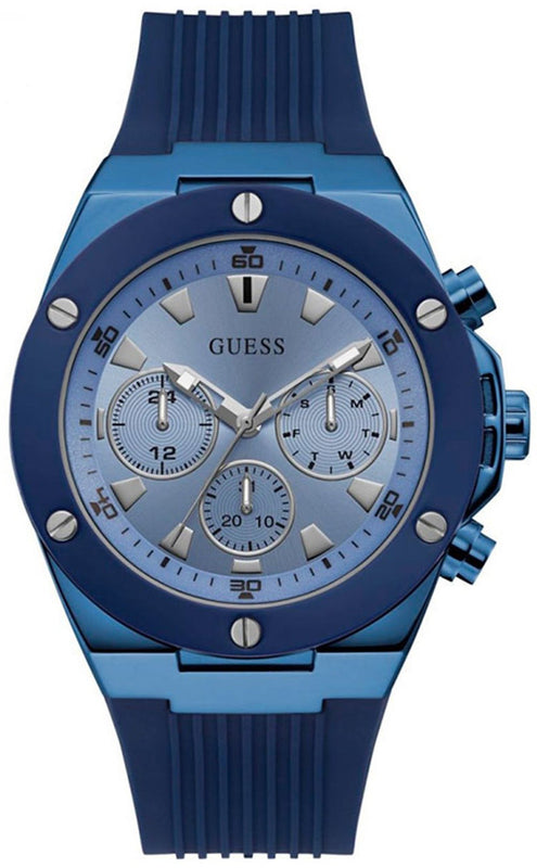 Buy Shop Guess Poseidon Blue Dial Blue Rubber Strap Watch for Men - GW0057G3 USA Online