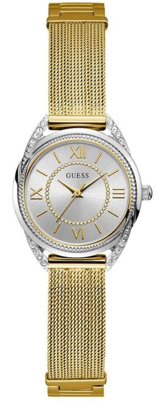 Buy Shop Guess Whisper Silver Dial Gold Mesh Bracelet Watch for Women - W1084L2 USA Online