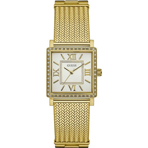 Buy Shop Guess White Dial Gold Mesh Bracelet Watch For Women - W0826L2 USA Online