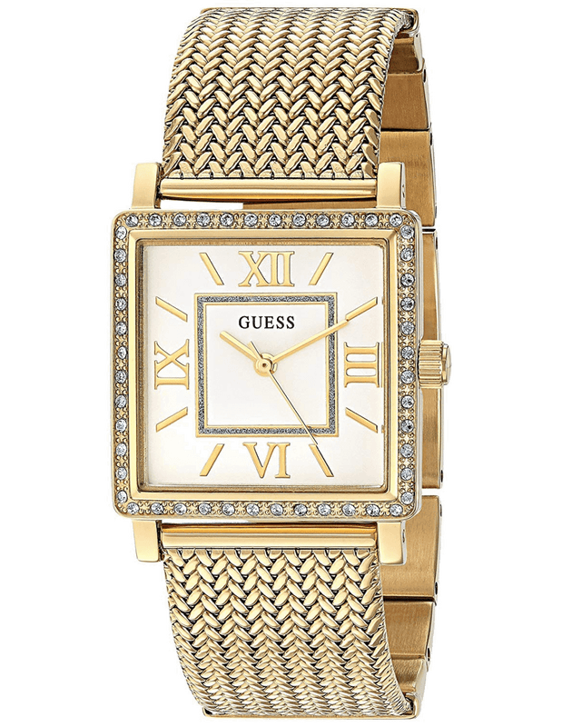 Buy Shop Guess White Dial Gold Mesh Bracelet Watch For Women - W0826L2 USA Online