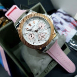 Buy Shop Guess White Dial Pink Silicone Strap Watch For Women - W1049L4 USA Online