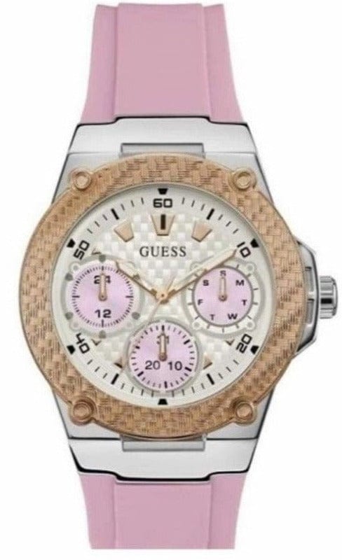 Buy Shop Guess White Dial Pink Silicone Strap Watch For Women - W1049L4 USA Online