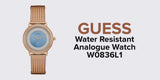 Buy Shop Guess Willow Crystal Blue Dial Rose Gold Mesh Bracelet Watch For Women - W0836L1 USA Online