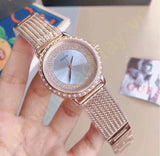 Buy Shop Guess Willow Crystal Blue Dial Rose Gold Mesh Bracelet Watch For Women - W0836L1 USA Online