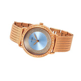 Buy Shop Guess Willow Crystal Blue Dial Rose Gold Mesh Bracelet Watch For Women - W0836L1 USA Online