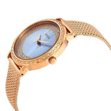 Buy Shop Guess Willow Crystal Blue Dial Rose Gold Mesh Bracelet Watch For Women - W0836L1 USA Online