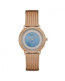 Buy Shop Guess Willow Crystal Blue Dial Rose Gold Mesh Bracelet Watch For Women - W0836L1 USA Online