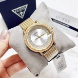 Buy Shop Guess Willow Two Tine Dial Gold Mesh Bracelet Watch For Women - W0836L3 USA Online