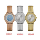 Buy Shop Guess Willow Two Tine Dial Gold Mesh Bracelet Watch For Women - W0836L3 USA Online