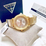 Buy Shop Guess Willow Two Tine Dial Gold Mesh Bracelet Watch For Women - W0836L3 USA Online
