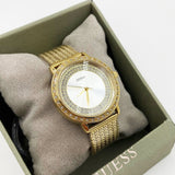 Buy Shop Guess Willow Two Tine Dial Gold Mesh Bracelet Watch For Women - W0836L3 USA Online