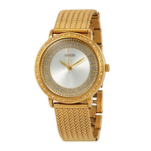 Buy Shop Guess Willow Two Tine Dial Gold Mesh Bracelet Watch For Women - W0836L3 USA Online