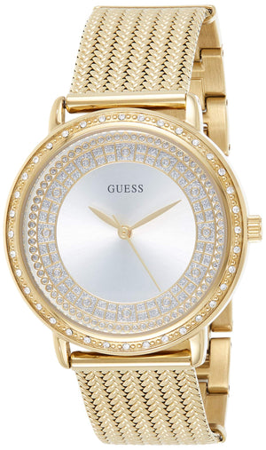 Buy Shop Guess Willow Two Tine Dial Gold Mesh Bracelet Watch For Women - W0836L3 USA Online