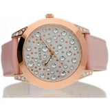 Buy Shop Guess Wonderlust Beige Dial Pink Leather Strap Watch for Women - W1065L1 USA Online