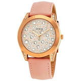 Buy Shop Guess Wonderlust Beige Dial Pink Leather Strap Watch for Women - W1065L1 USA Online