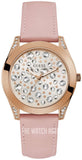 Buy Shop Guess Wonderlust Beige Dial Pink Leather Strap Watch for Women - W1065L1 USA Online