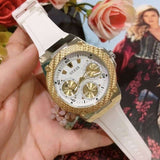 Buy Shop Guess Zena Analog White Dial White Rubber Strap Watch For Women - W1094L1 USA Online