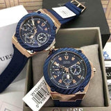 Buy Shop Guess Zena Blue Dial Blue Silicone Strap Watch For Women - W1049L2 USA Online